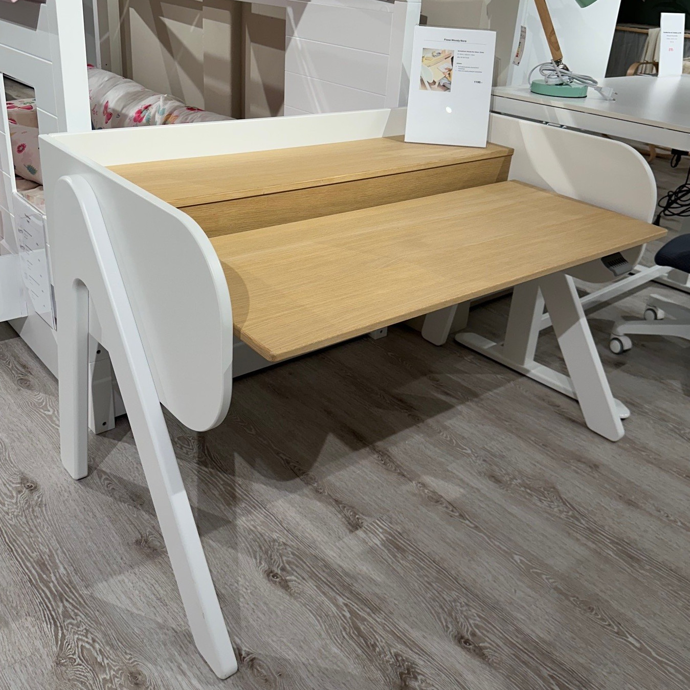 Schreibtisch Woody Nor Weiss/Eiche 2