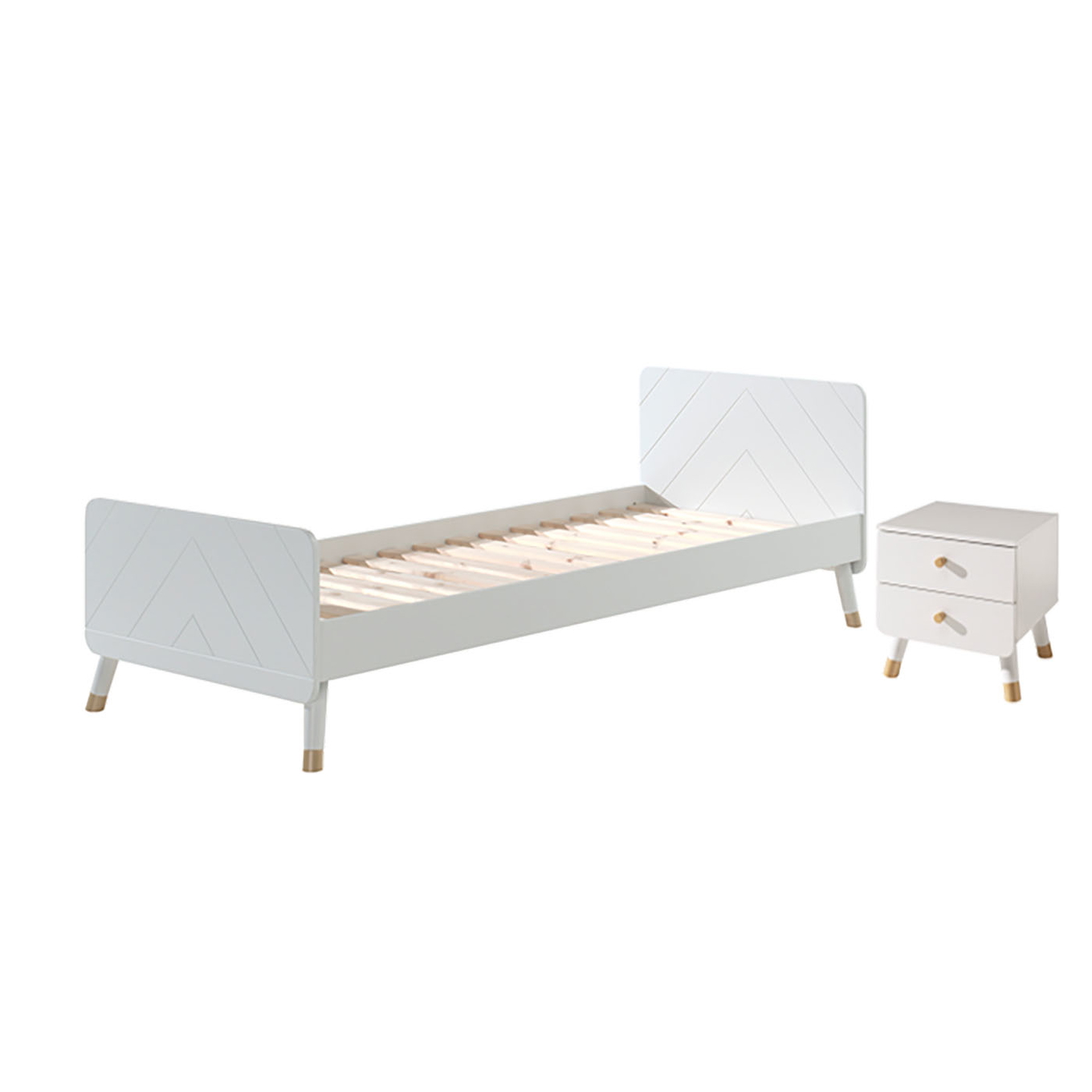 Bett und Nachttisch Billy Set Weiss