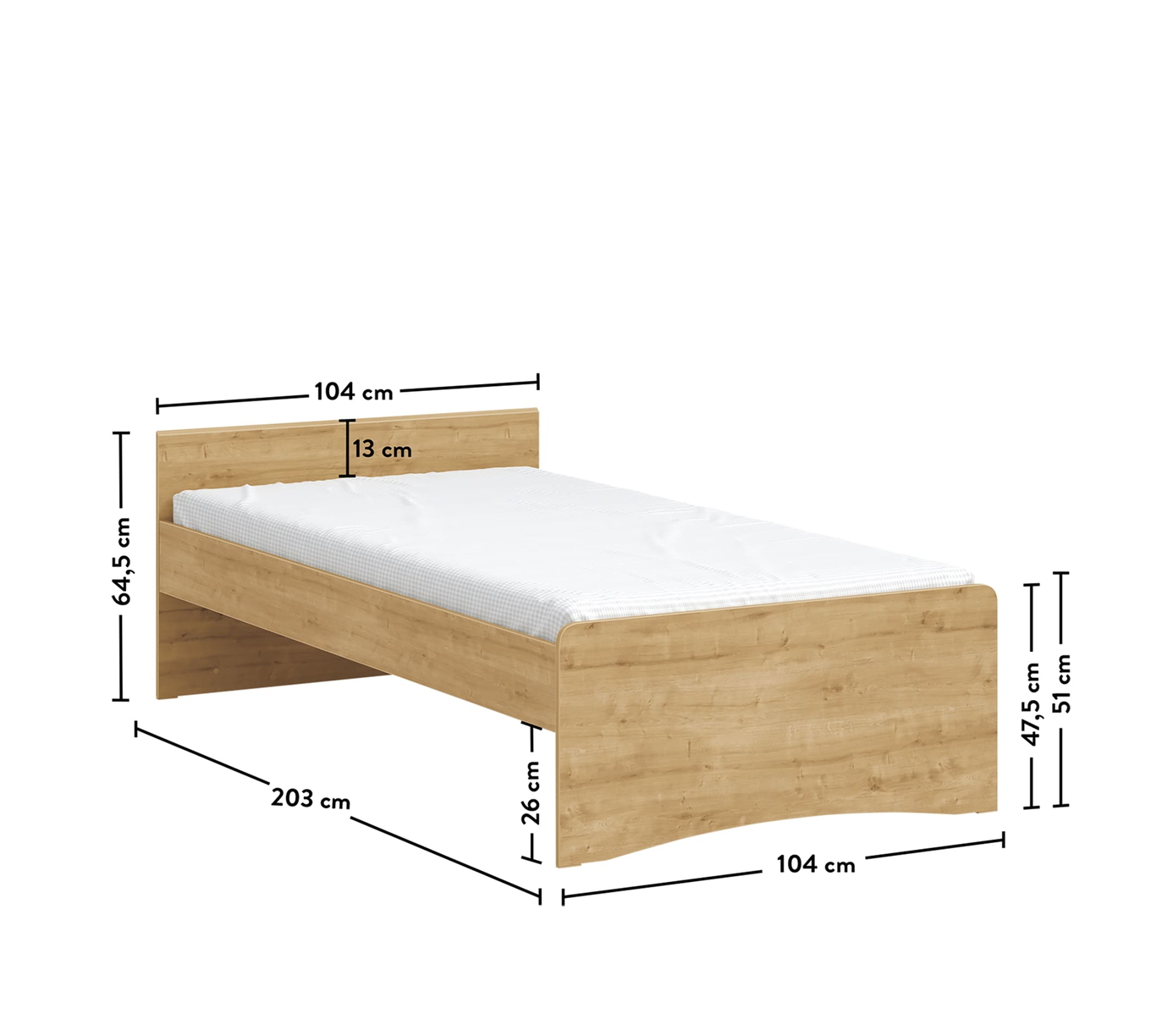 Bett Mocha Standard, ohne Kopfteil, 100 x 200 cm 3