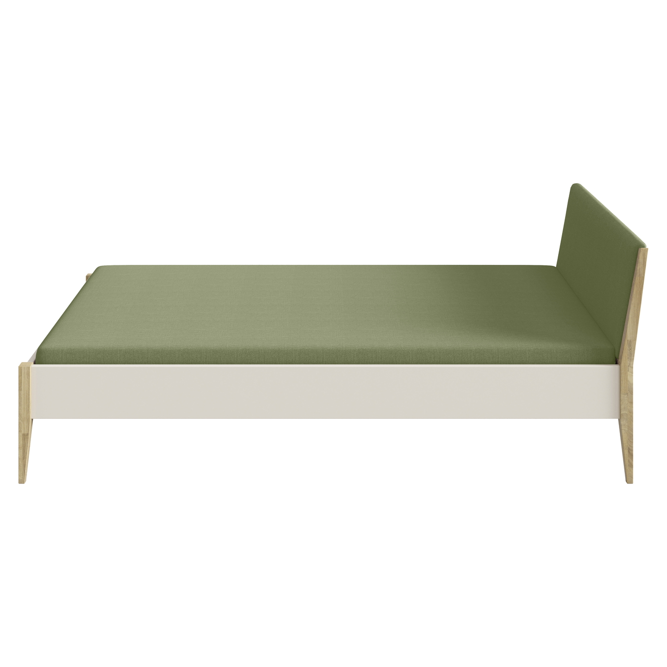 Bett Stiene mit gepolstertem Betthaupt Beige Nordic Green, 140 x 200 cm 2