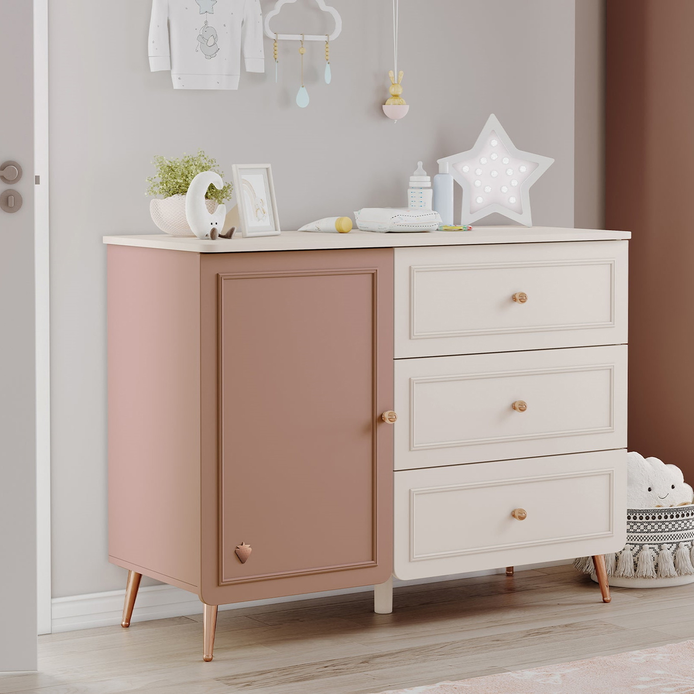 Kommode Elegance mit Schubladen, 1-türig 3