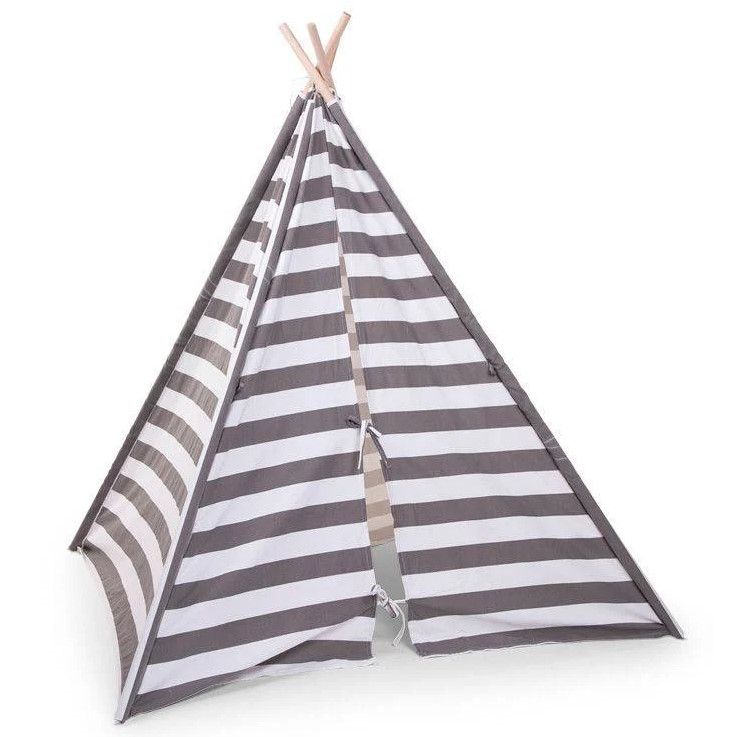 Tipi Zelt Grau Weiss Streifen