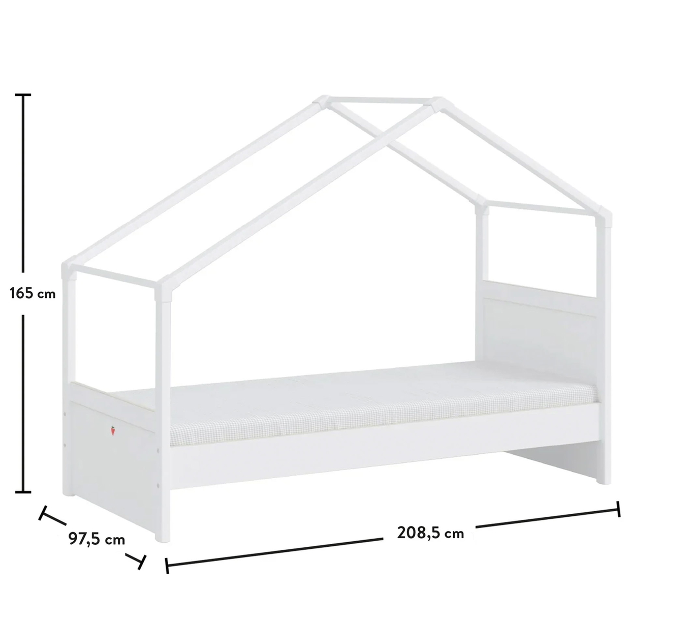 Hausbett Montes mit Seitendach Weiss 5