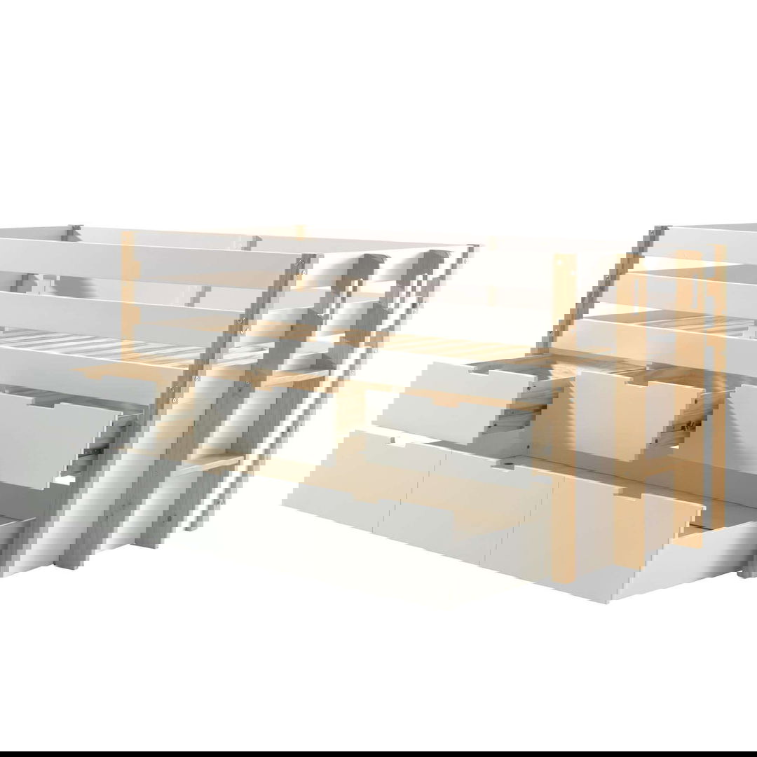 Kojenbett Margrit mit Ausziehkasten, mit Schubladen 3