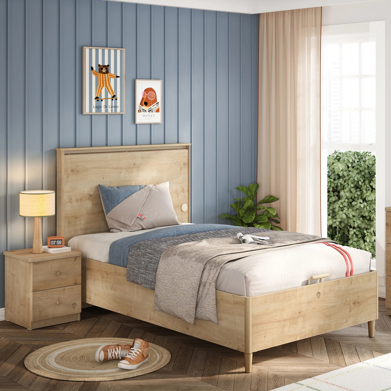 Bett Mocha mit Kopfteil mit Stauraum, 100 x 200 cm #2