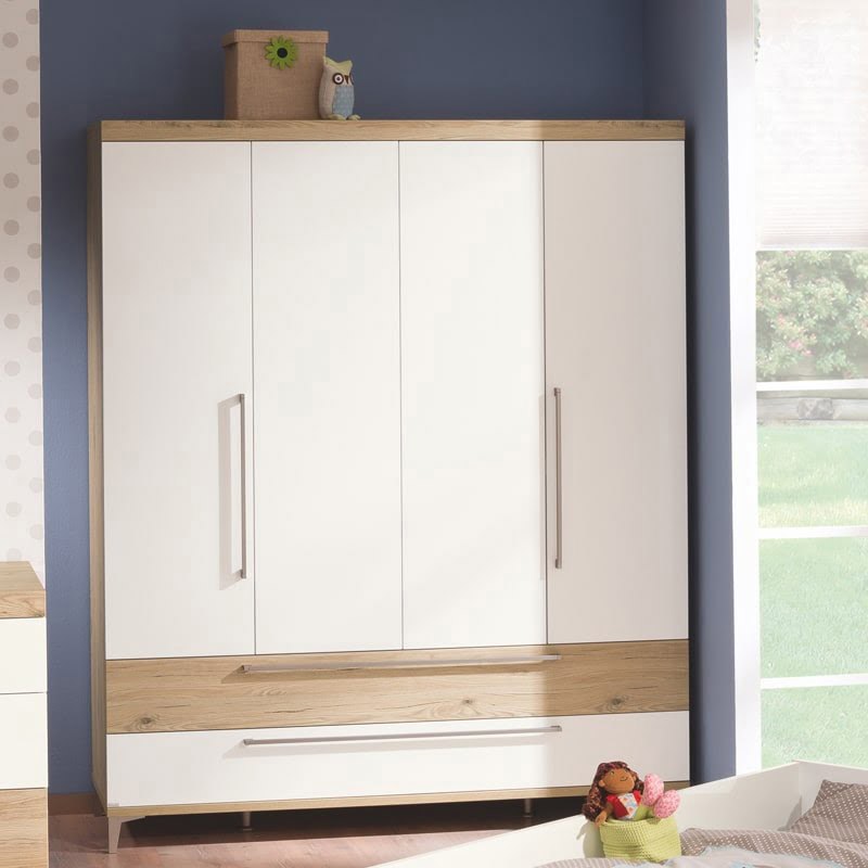 Kleiderschrank Remo Front Eiche, 4-türig mit Schubladen #2