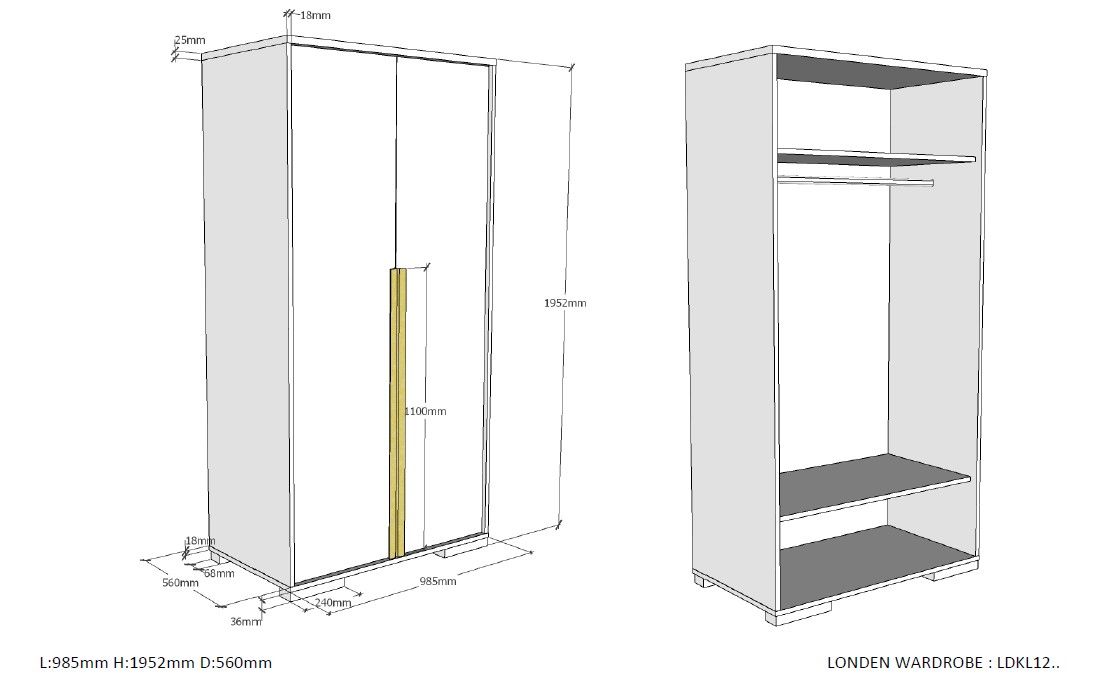 Kinderzimmer London 7-teilig Set Weiss, 3 11