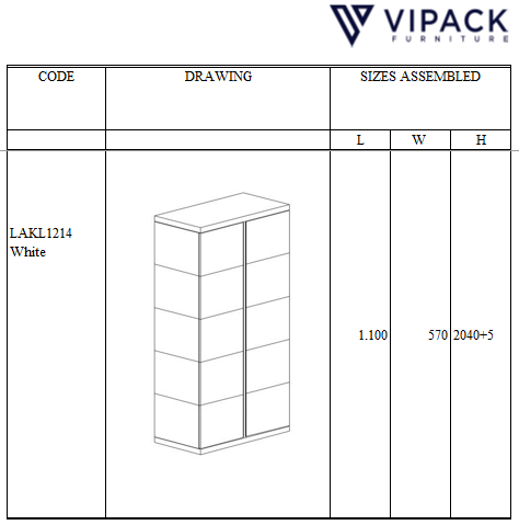 Kleiderschrank Lara 2-türig 4