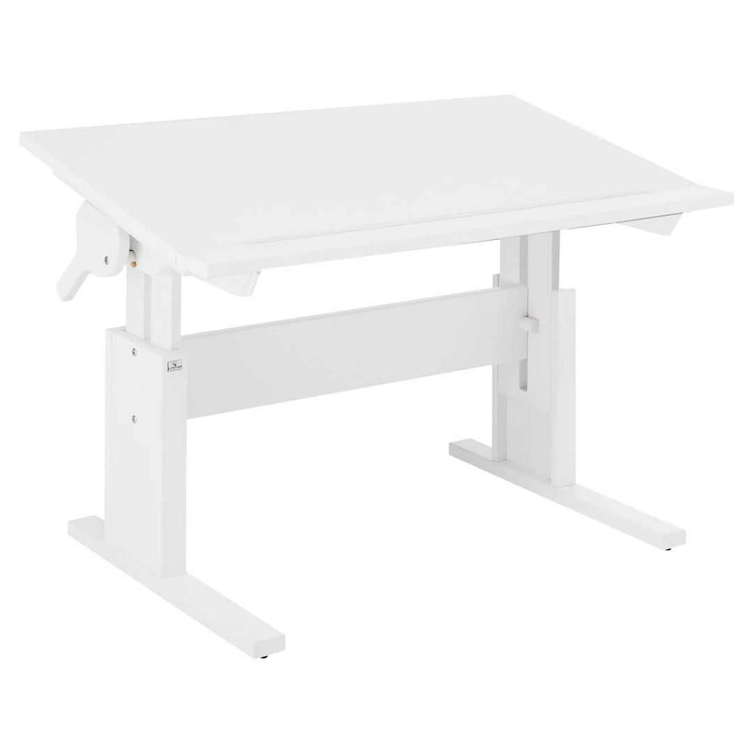 Schreibtisch Höhenverstellbar mit neigbare Tischplatte Weiss 1