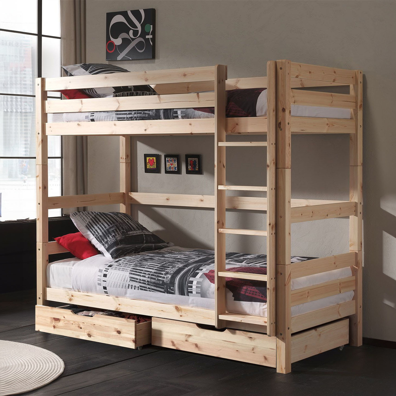 Etagenbett Pino 180 inkl. 2 Schubladen Holz 2