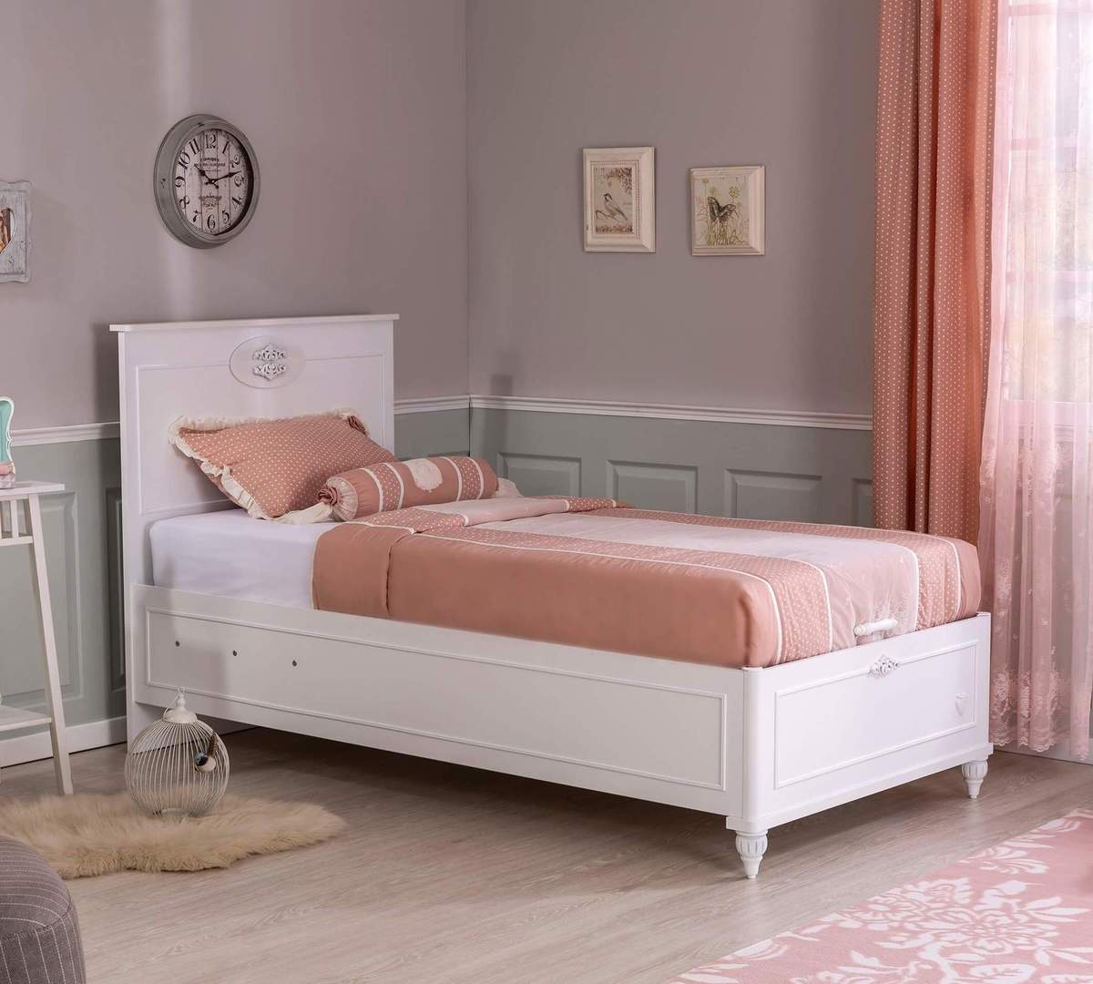 Bett Romantica mit Stauraum, 100 x 200 cm 2