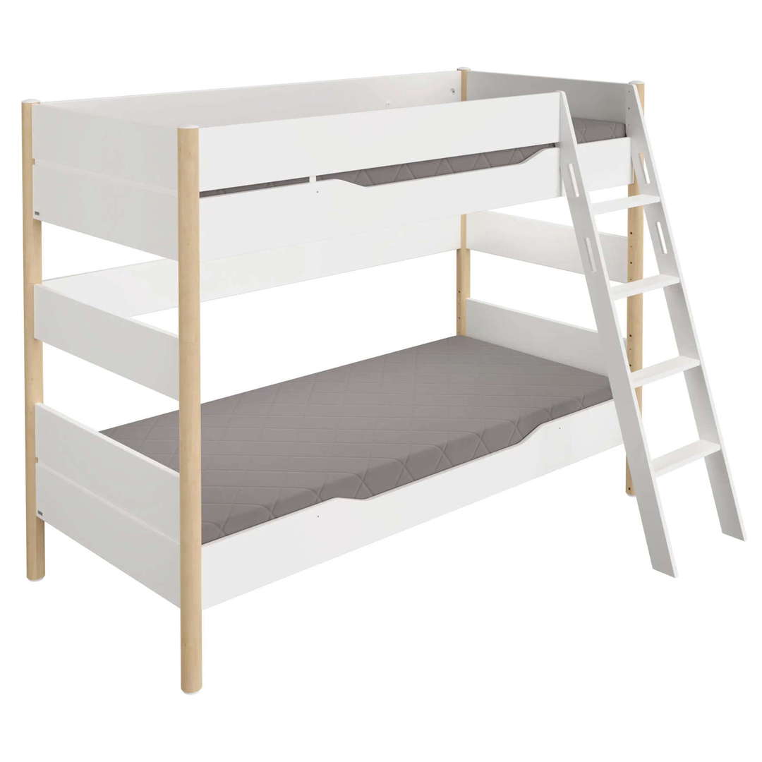 Etagenbett Ylvie mit Schrägleiter, Birke, 90 x 200 cm 1