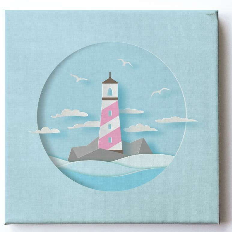 Leinwandbild 3D Leuchtturm 1