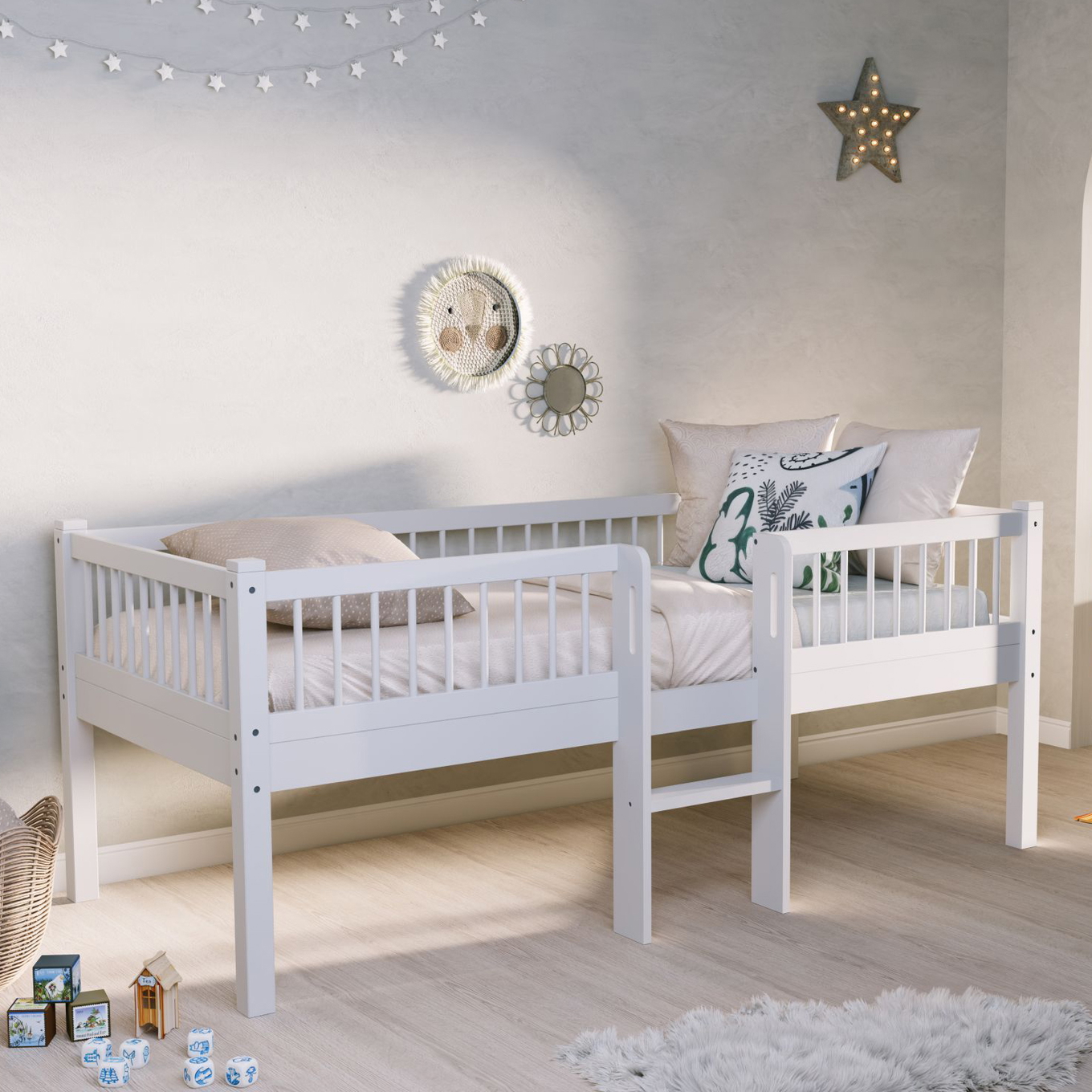 Halbhohes Bett Forrest mit Leiter Weiss #2