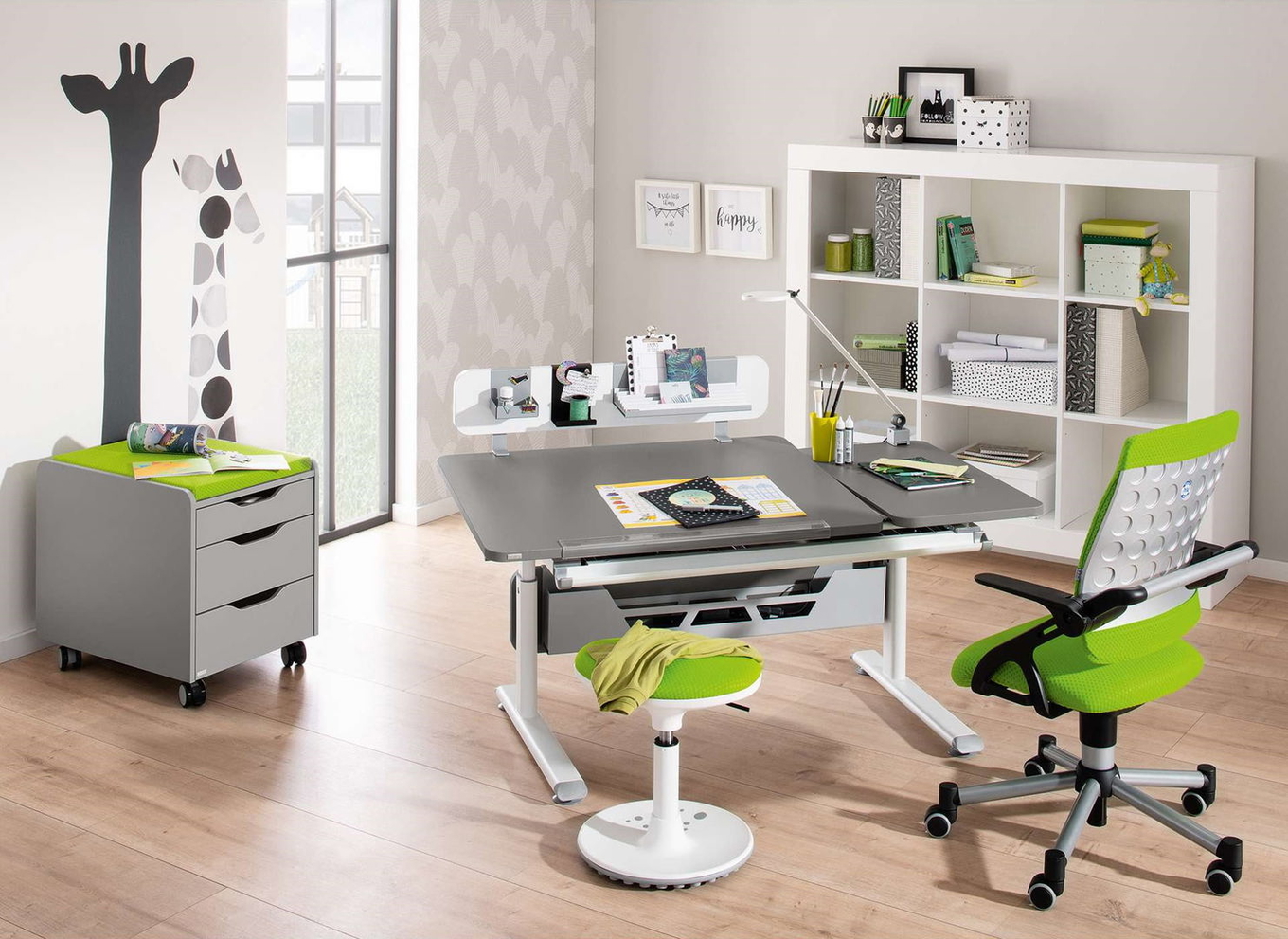 Drehstuhl Speedy Limette, Weiss 2