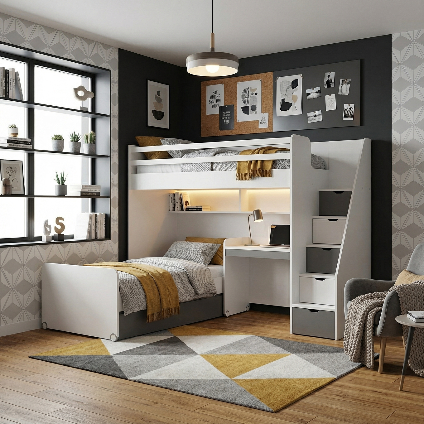 Hochbett Neo Set Grau, Set 3 3