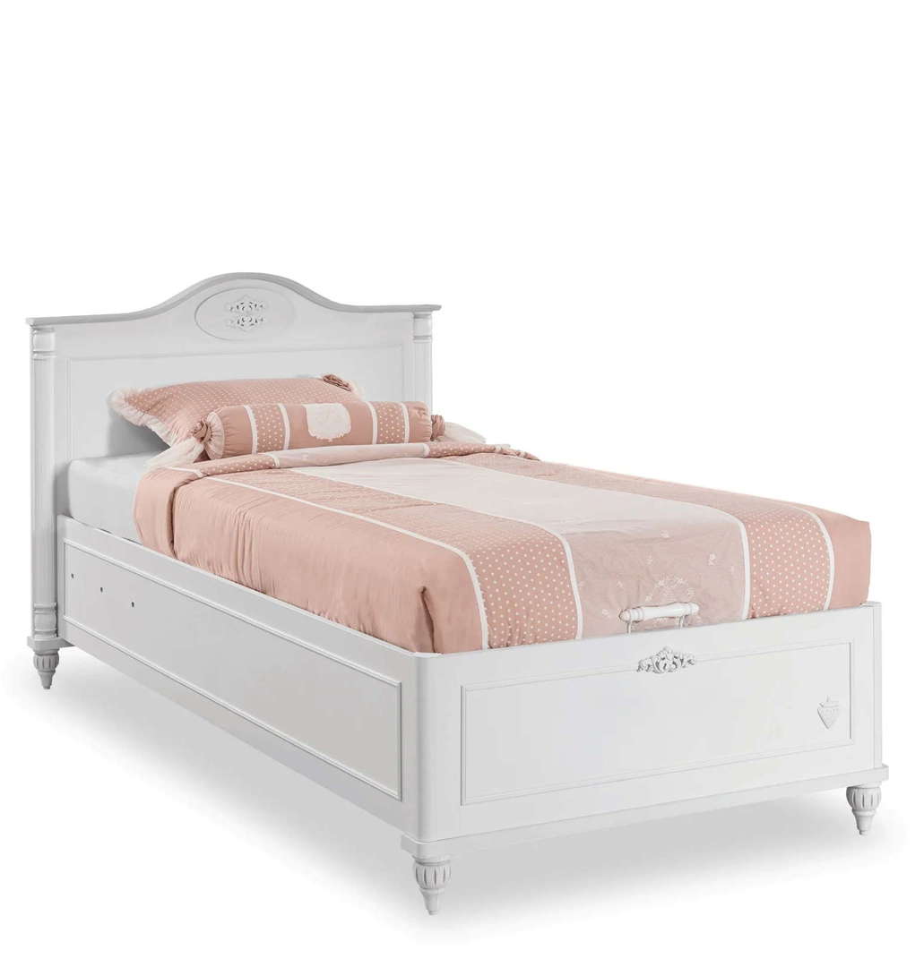 Bett Romantic mit Stauraum, 100 x 200 cm