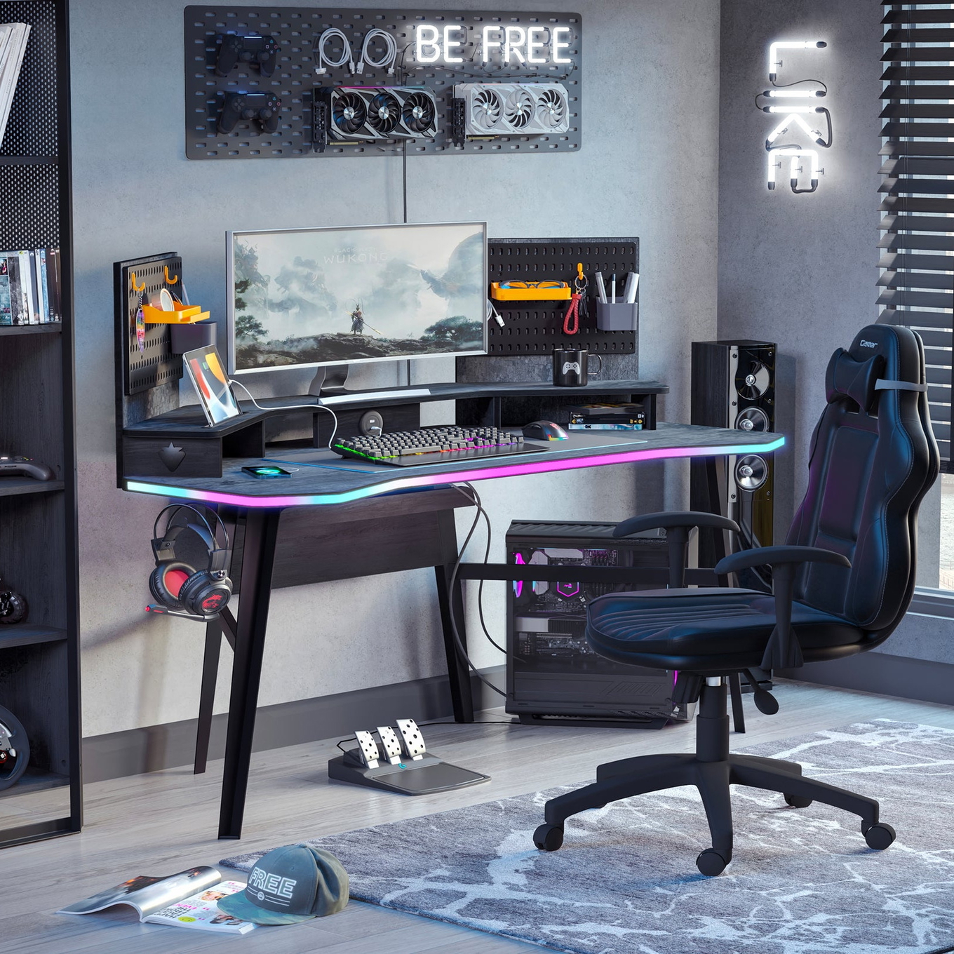 Schreibtisch Gaming Dark Metal 4