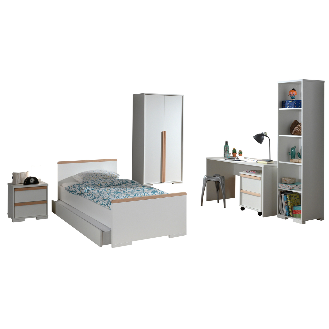 Kinderzimmer London 7-teilig Set Weiss, 2