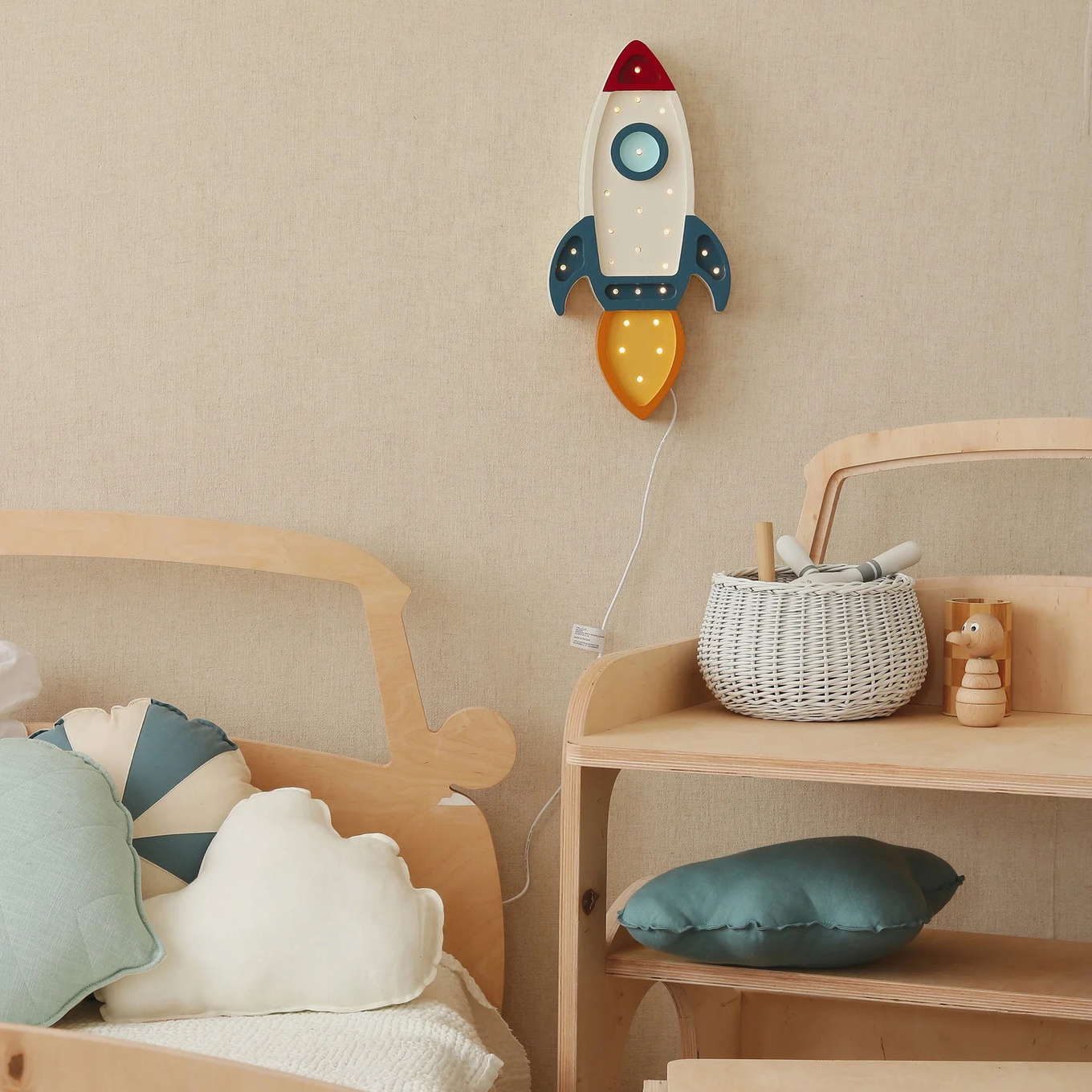 Nachtlampe Space Rocket Weiss 3