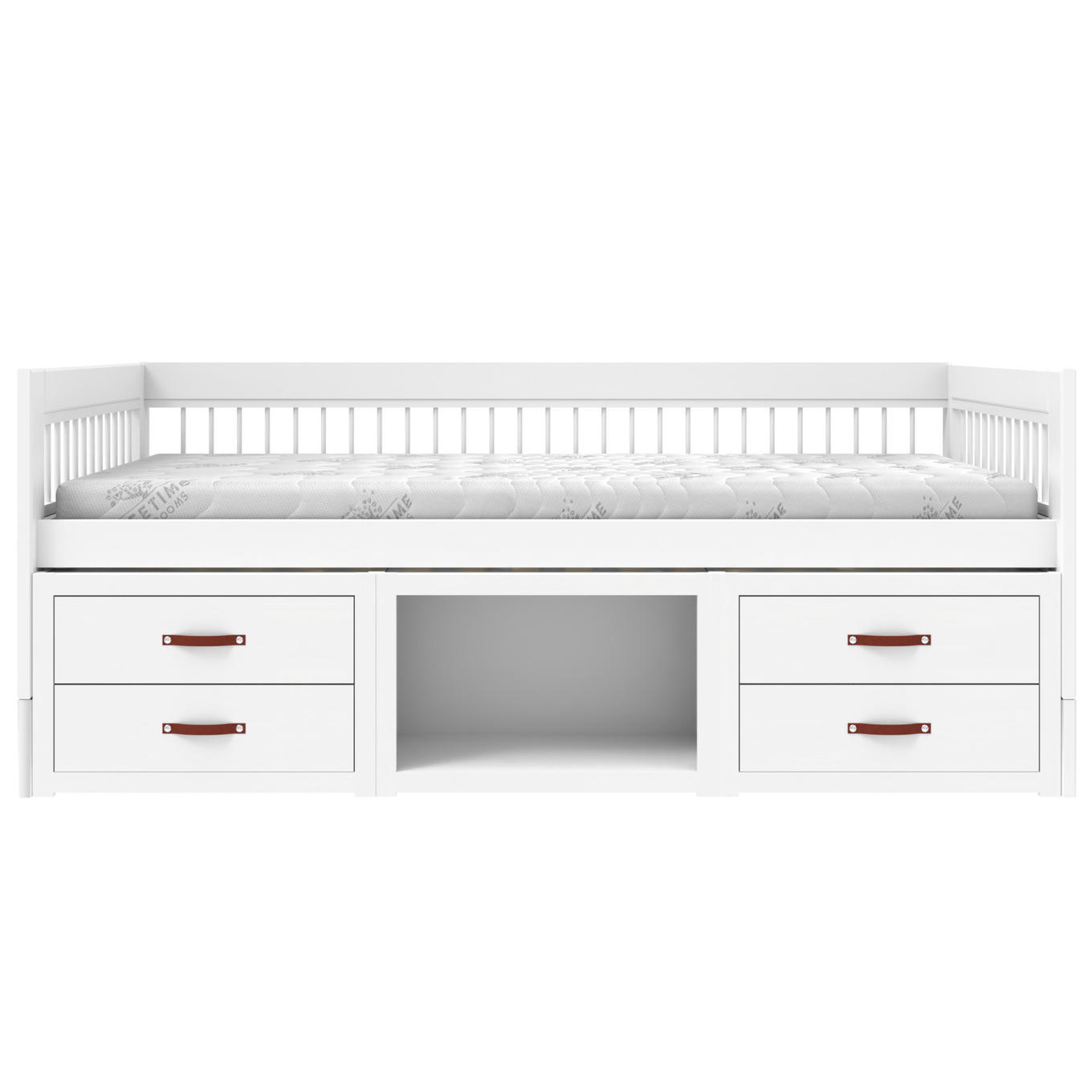 Kojenbett mit Regal und Schubladen Breeze Weiss, Deluxe Lattenrost 4