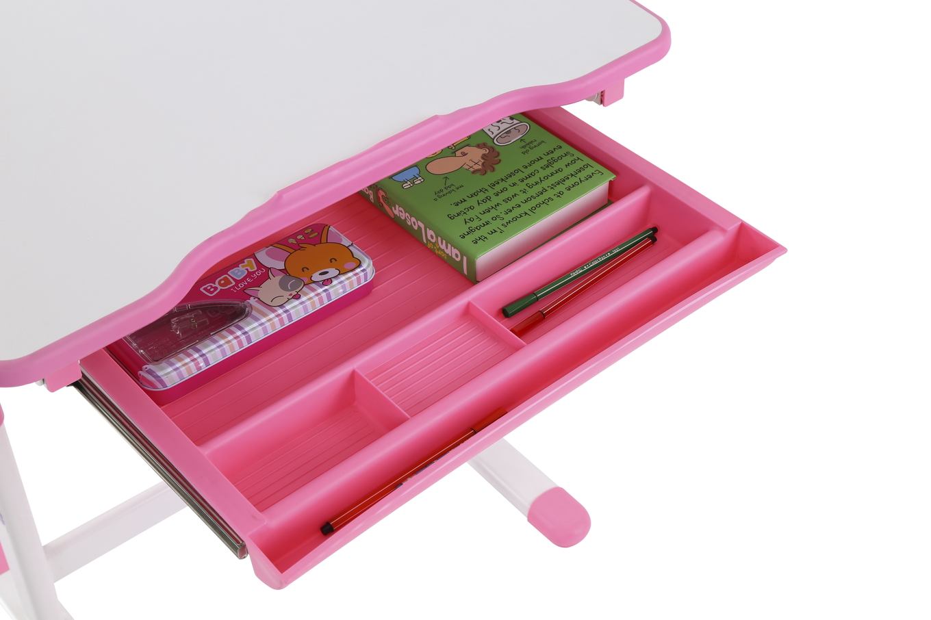 Schreibtisch Set Comfortline Weiss Pink 5