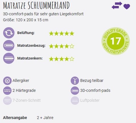 Matratze Schlummerland 120 x 200 cm 5