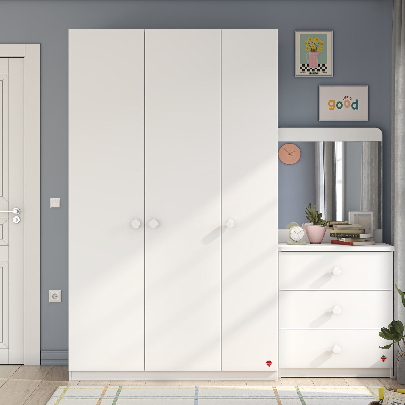 Kleiderschrank Varia White 3-türig 3