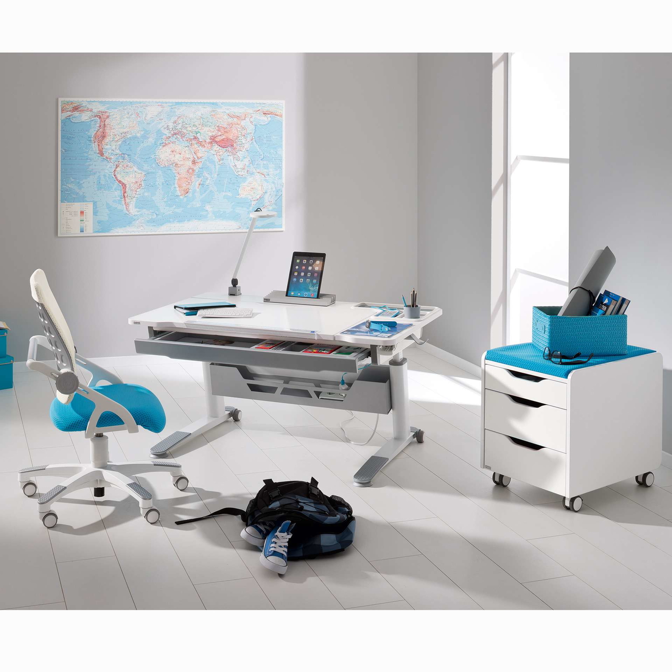 Sitzpolster mit 3D-Bezug Azurblau 4