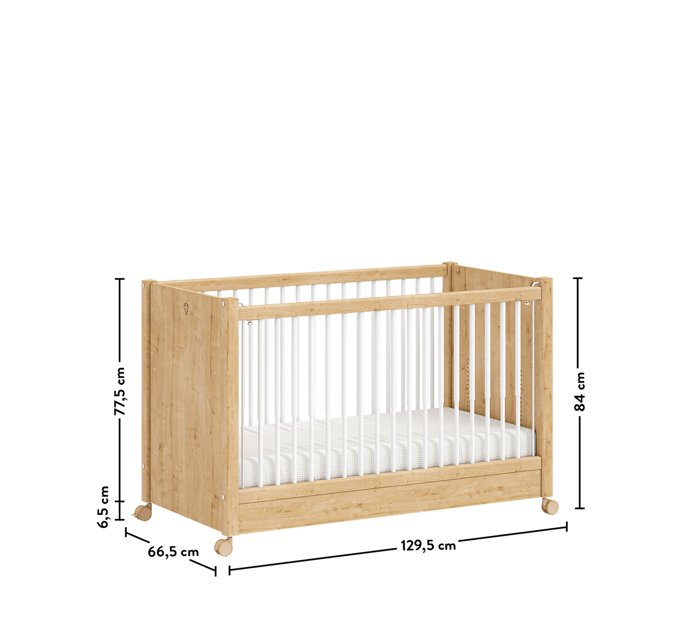 Babybett 2 in 1 Eiche 8