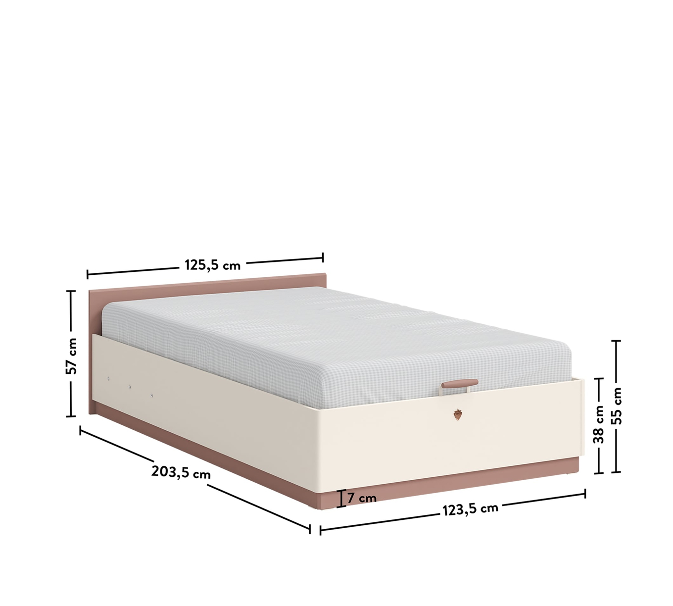 Bett Elegance mit Stauraum, 120 x 200 cm 4