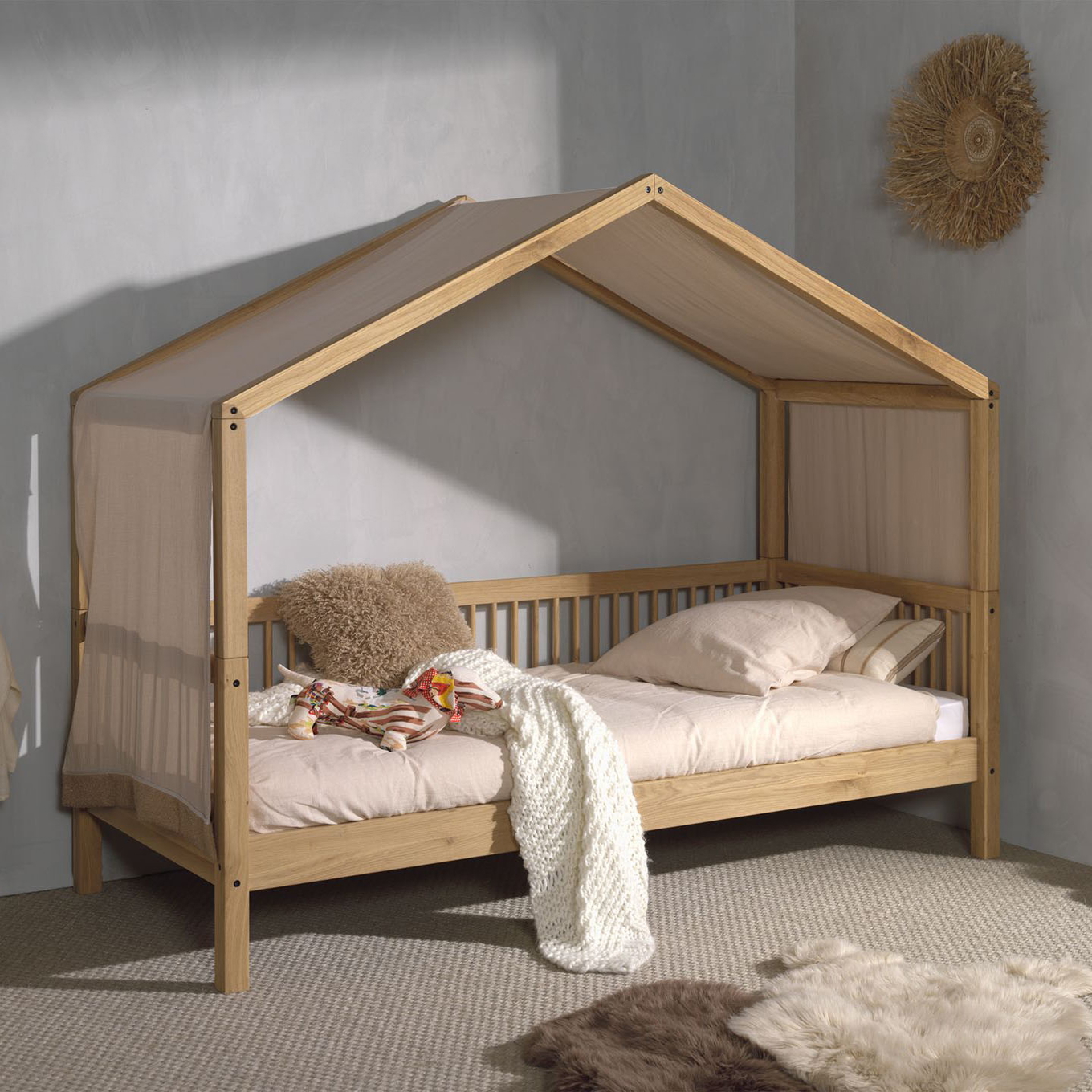 Hausbett Forrest Eiche inkl. Betthimmel 1