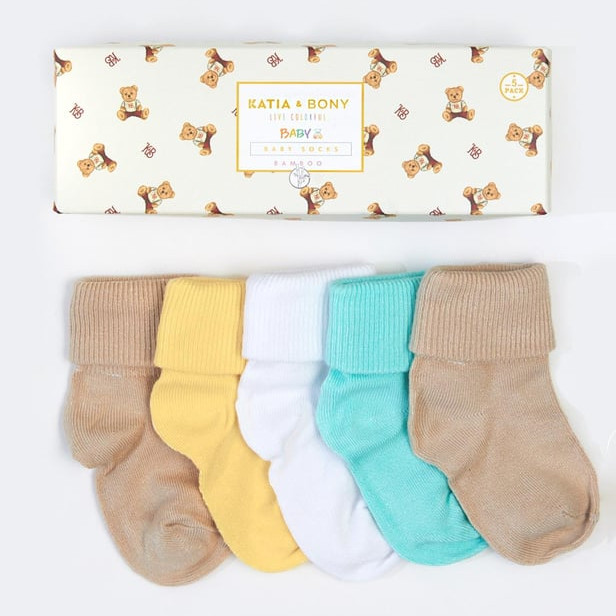 Socken Bambus Baby White 5er Set 0-3 Monate