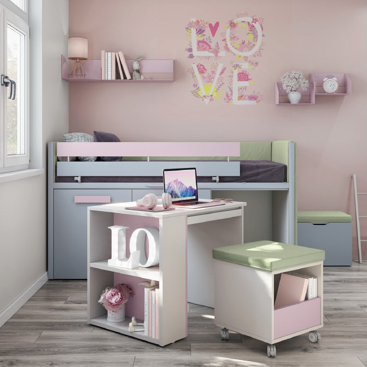 Halbhohes Bett Sky Lite Grau 3