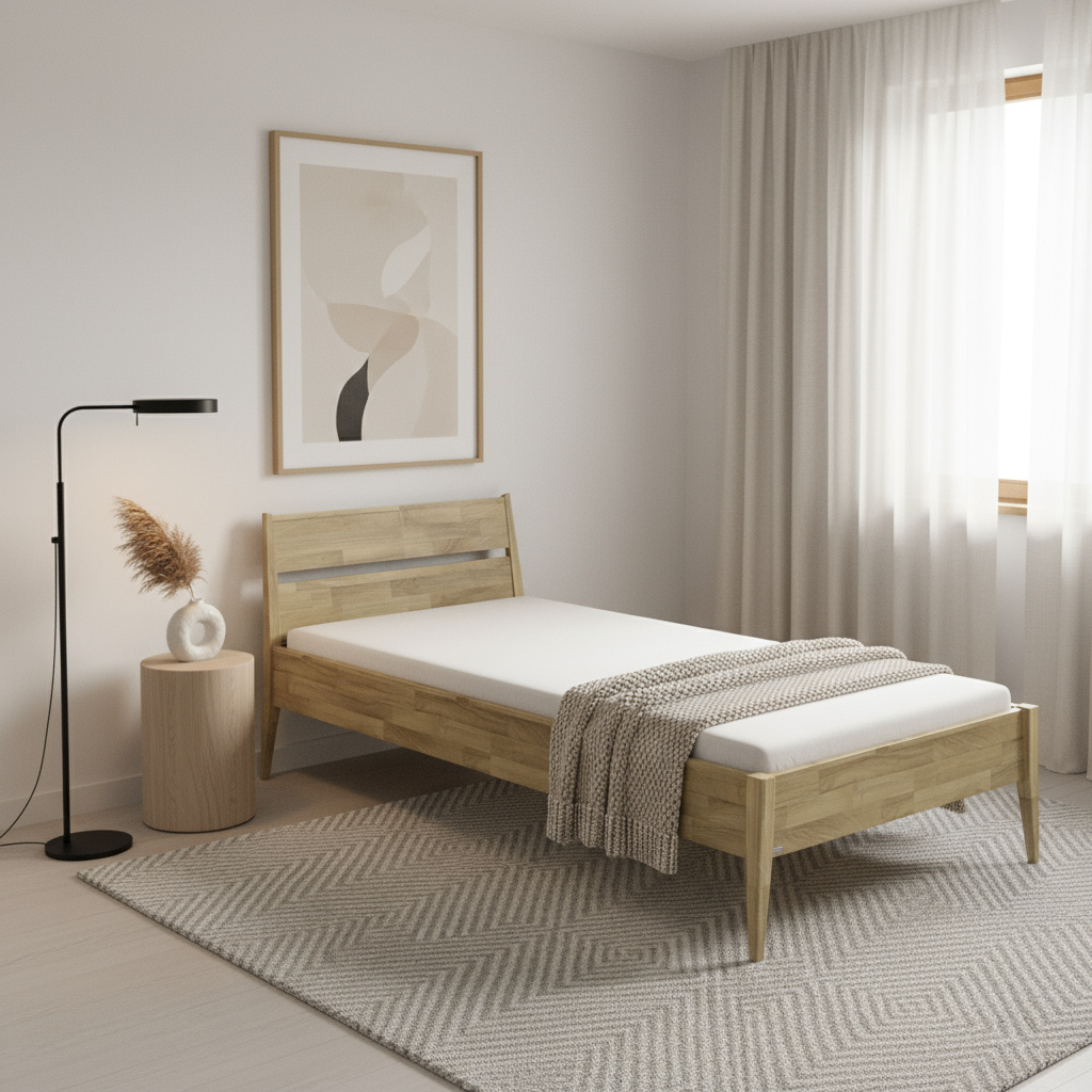 Bett Stiene Eiche, 90 x 200 cm 5