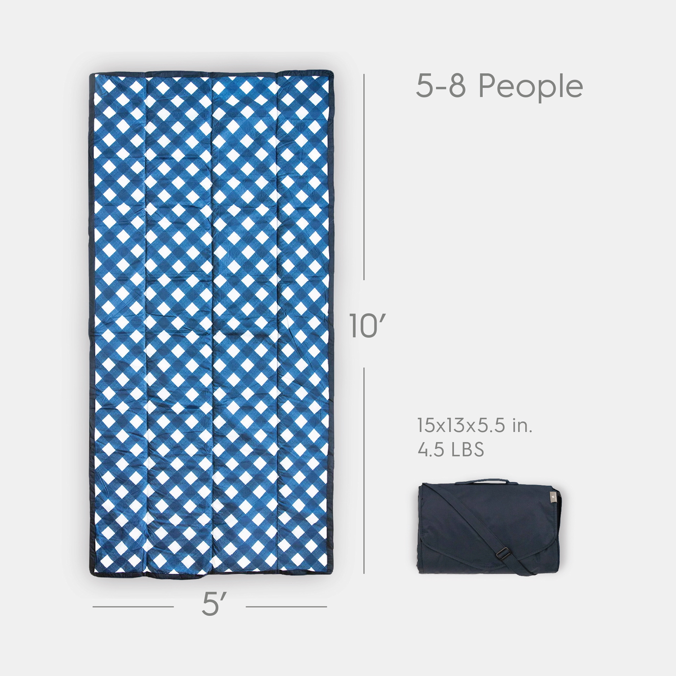 Picknick-Decke Navy Plaid 152 x 305 cm 8