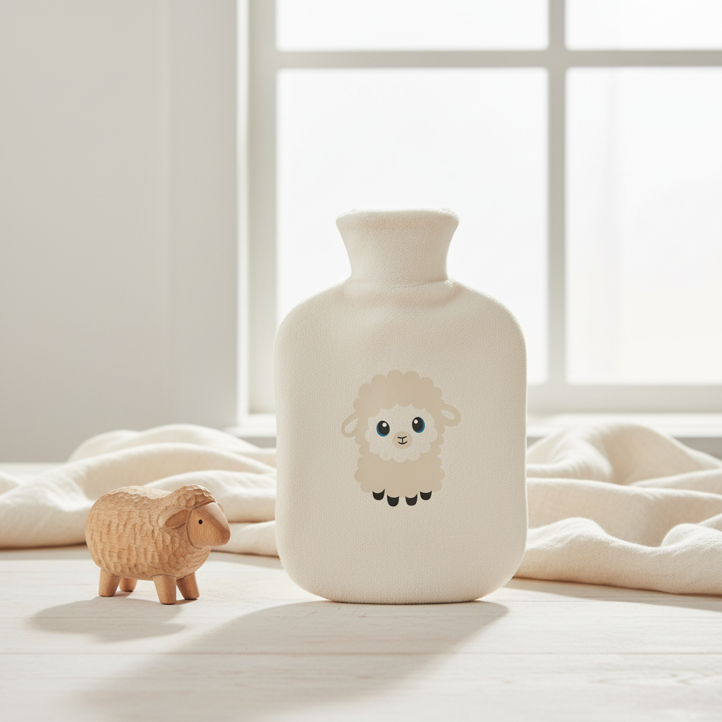 Gummibettflasche mit Frotteeüberzug Tiny Sheep #2