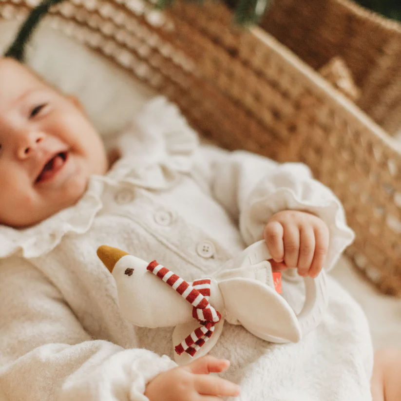 Beissring Gans mit Rassel 2