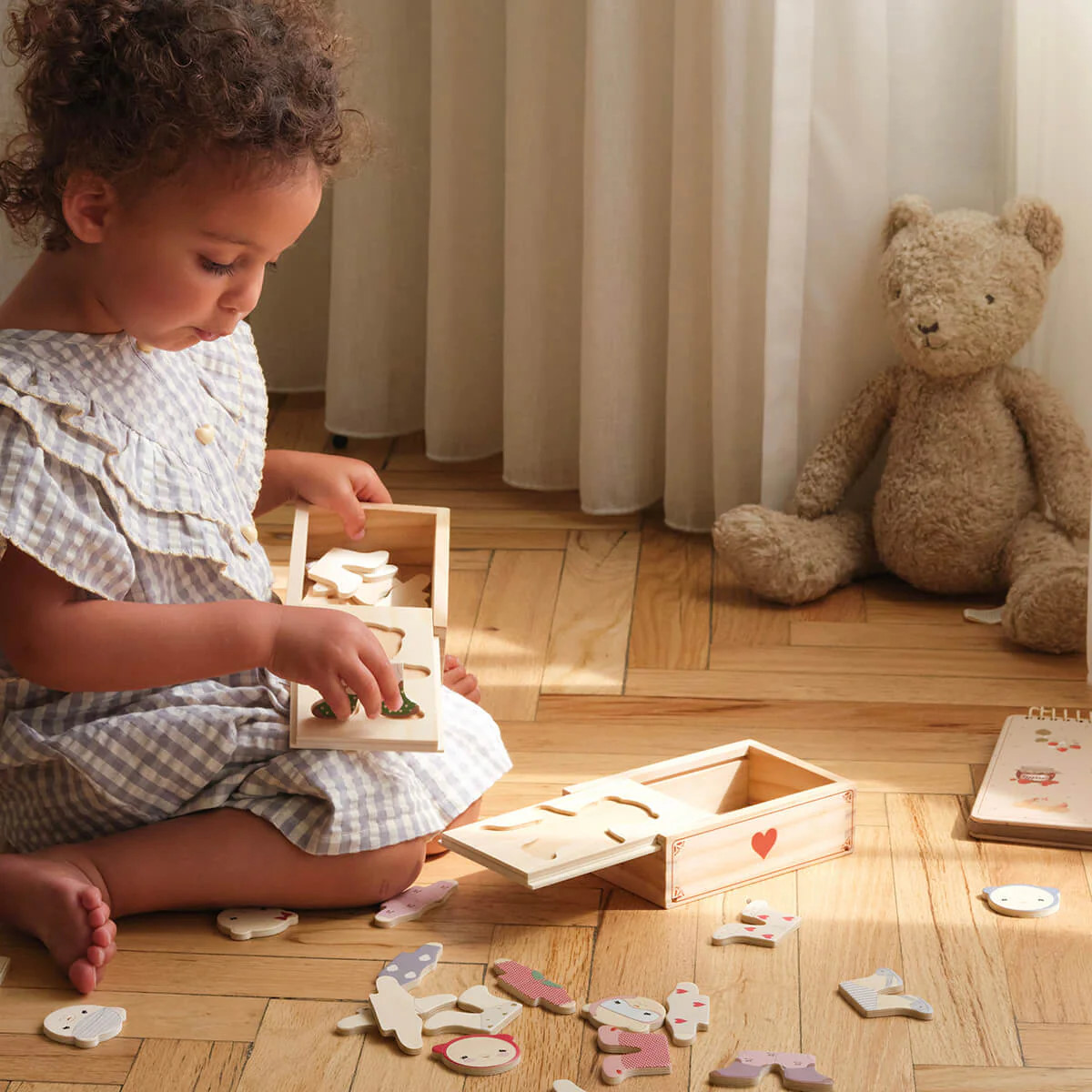 Holz-Teddy-Anziehpuzzle FSC Animals #2