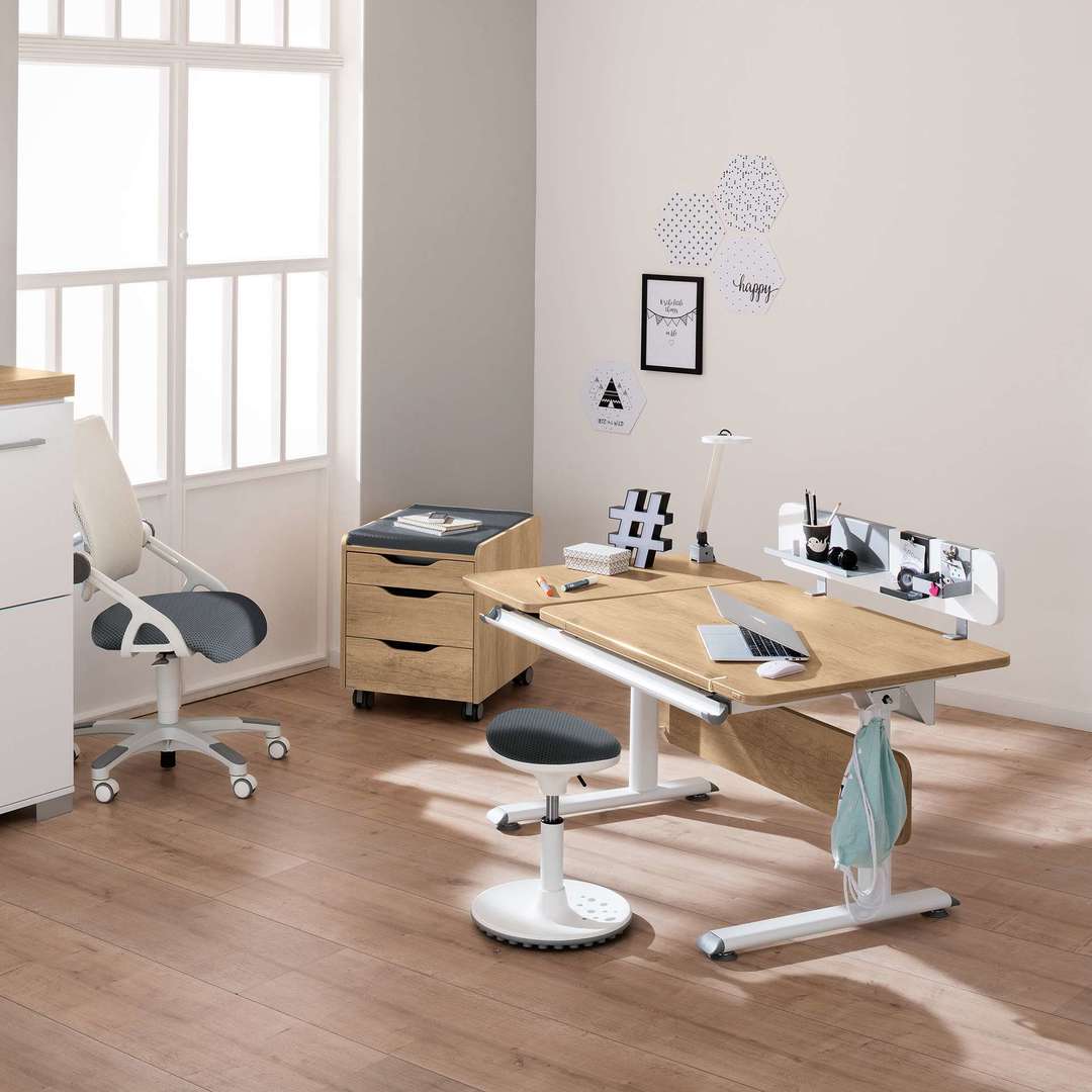 Schreibtisch Diego 130 GT Weiss Braun 2