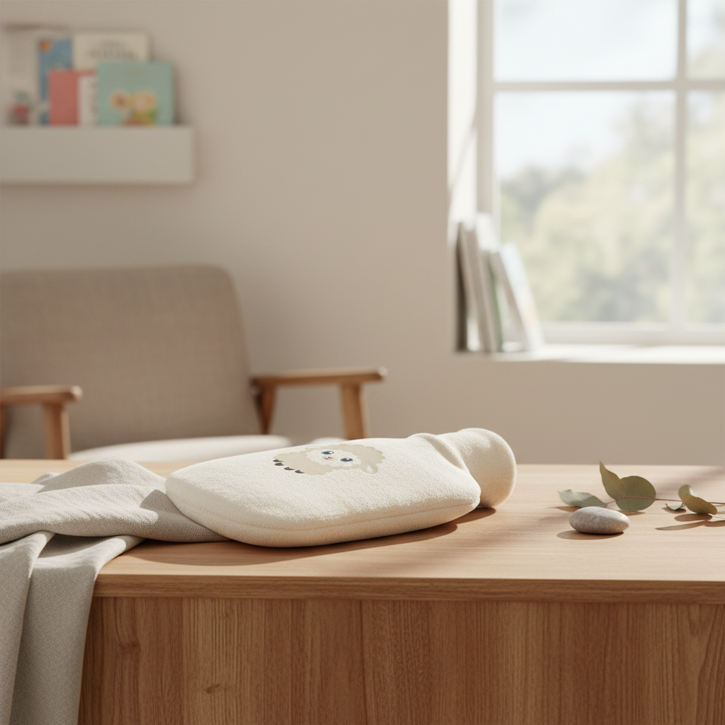 Gummibettflasche mit Frotteeüberzug Tiny Sheep 3