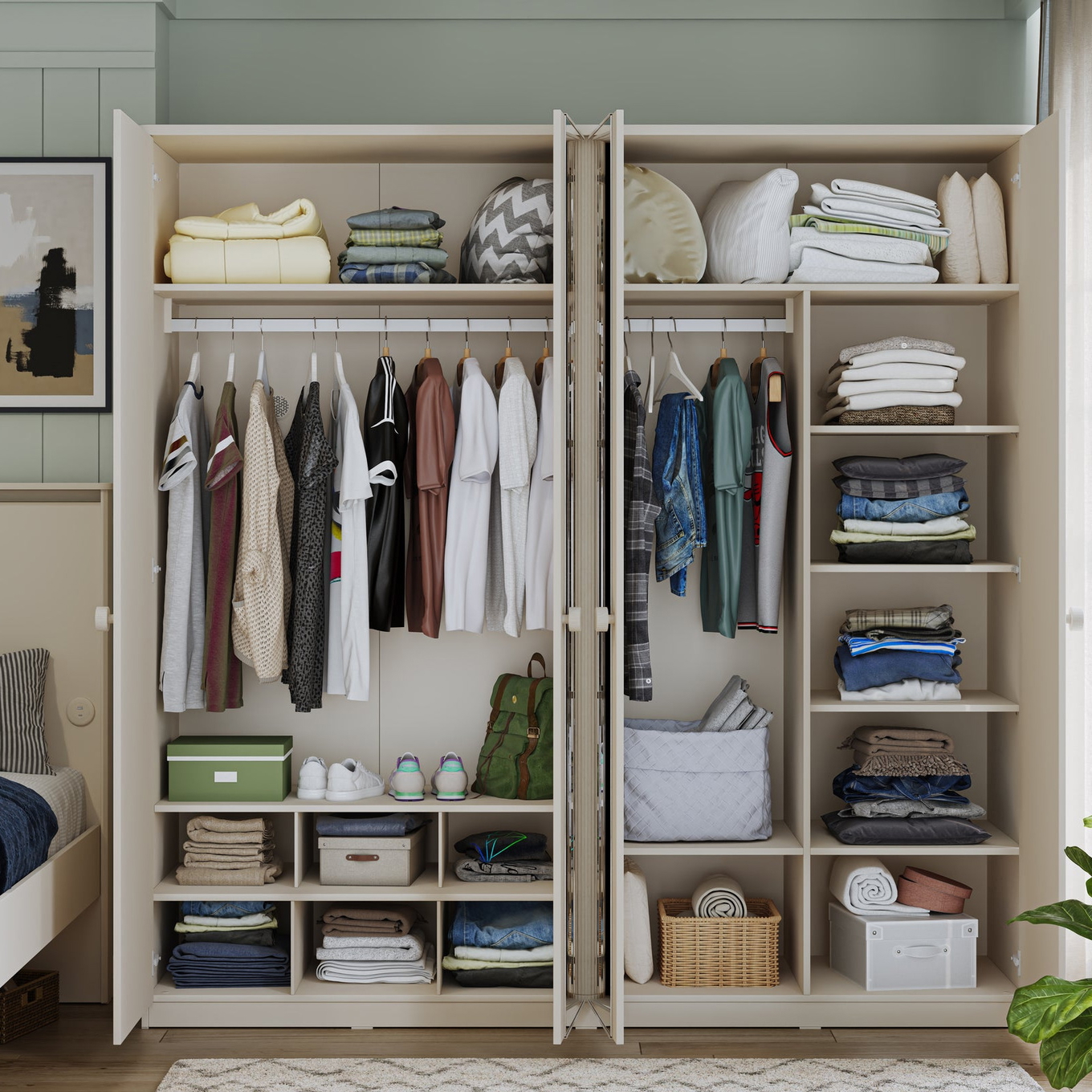 Kleiderschrank Varia 4-türig mit Spiegel 4