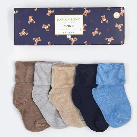 Socken Bambus Baby Blau 5er Set 0-3 Monate