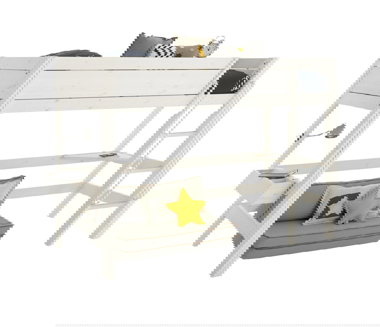 Mittelhohes Bett Lifetime Weiss lasiert, Rollrost 3