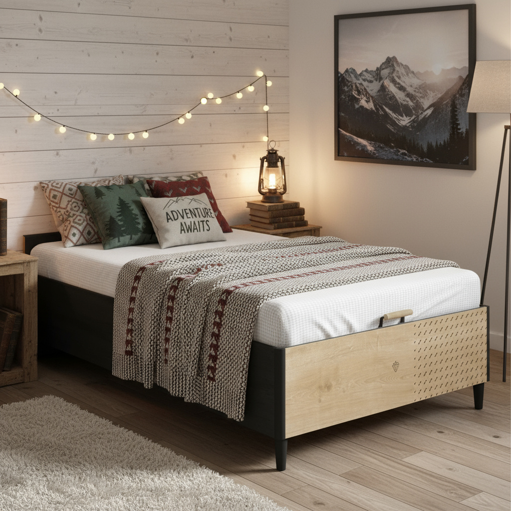 Bett Black ohne Kopfteil mit Stauraum, 120 x 200 cm 2