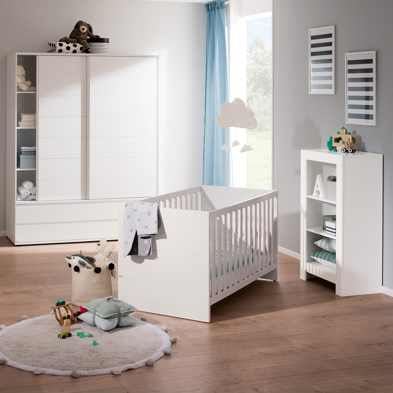 Kleiderschrank Fiona mit Schiebetür, Breit 5