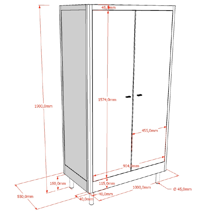 Kleiderschrank Forrest Weiss 4