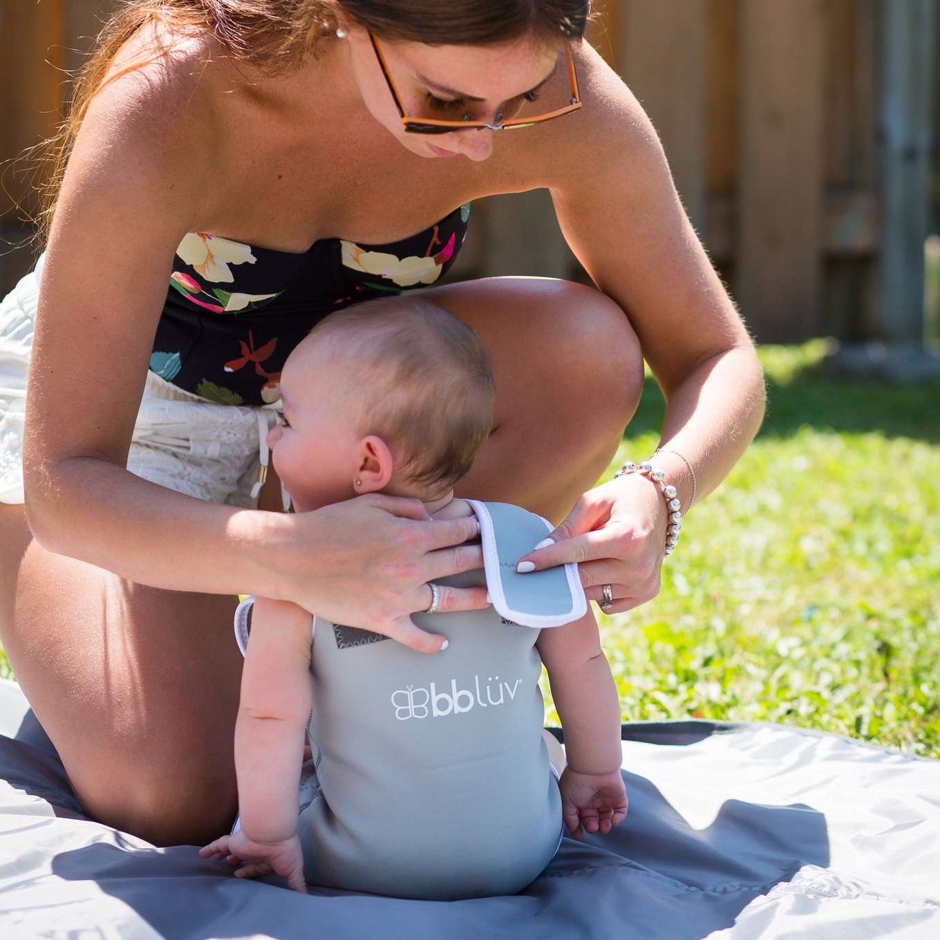 Badeweste Wräp Grau, 0-6 Monate 2