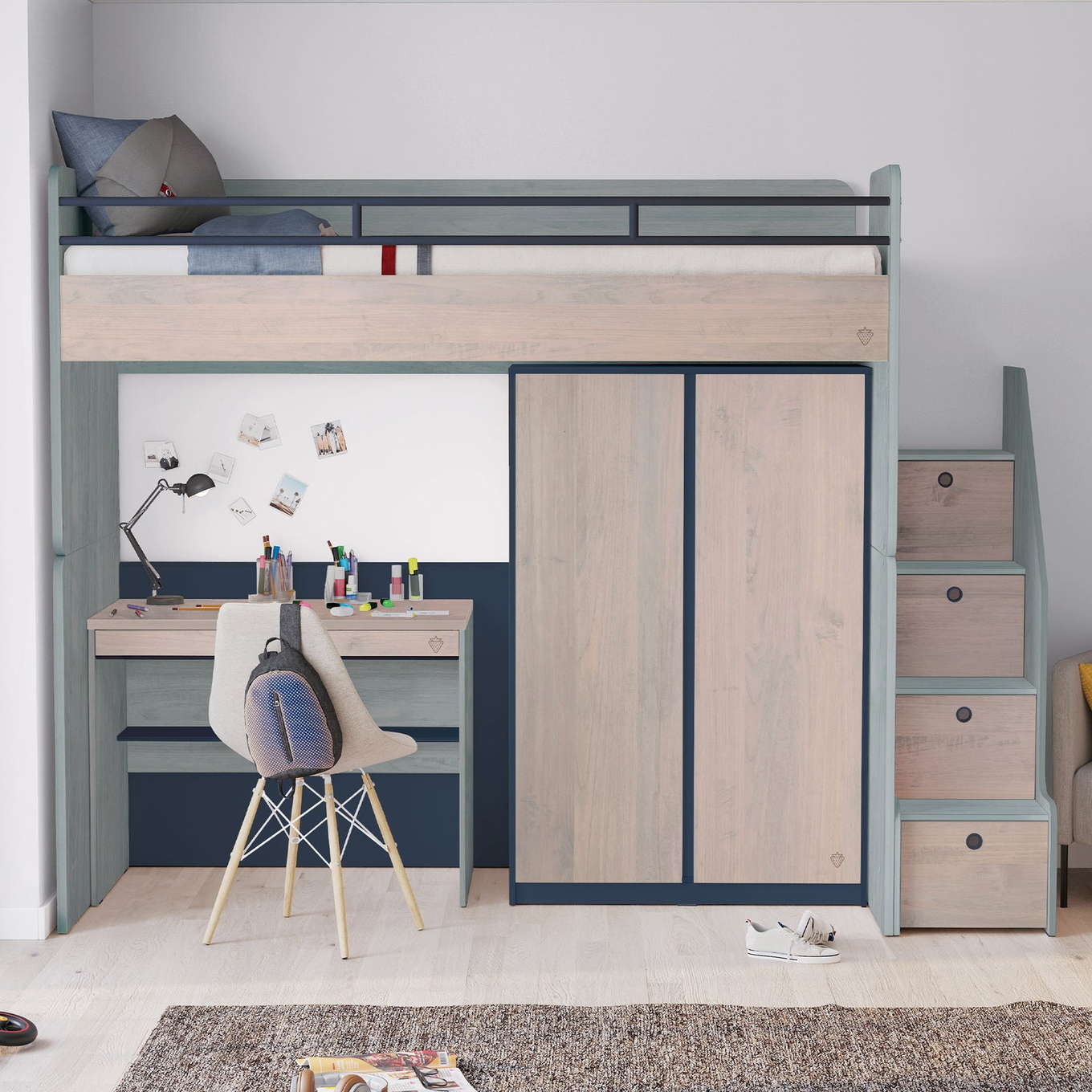 Kleiderschrank Studio Trio 2-türig Tief 6