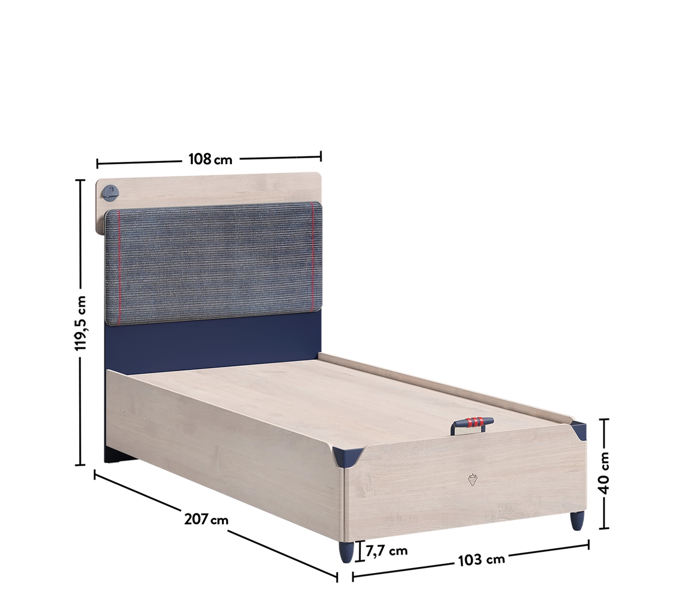 Bett Trio Line, mit Stauraum, 100 x 200 cm 7